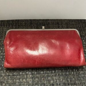 Hobo Wallet Lauren Red Leather Clutch